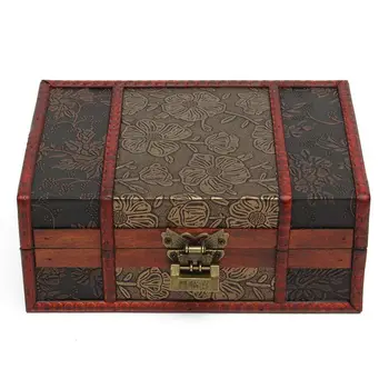

Large Decorative Trinket Jewelry Lock Handmade Vintage Wooden Storage Gift Box
