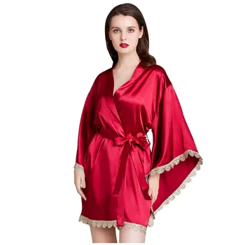 

Women Winter Sleep Tops Women's Fashion Luxury Simulation Silk Stitching Home Service Pajamas Female Loose Sleepwear pijamas A40