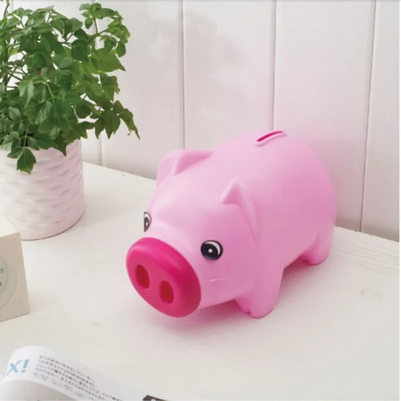 MrY Cartoon Pig Piggy Bank Coin Money Plastic Still Savings Toy Cash Safe Box Cartoon Transparent Pig Piggy Bank Child  Gift