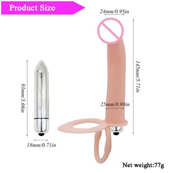 10 Frequency Double Penetration Vibrator Strap On Penis Vagina Dildo Vibrating Male Penis Anal Plug Adult Sex Toys for Couples 3