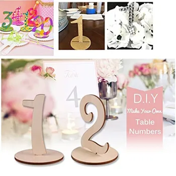 

10pcs/pack Number 1-10 Place Holder Digital Seat Decoration Table Number Figure Card Wooden Wedding Party Supplies
