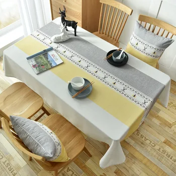 

Modern Style Cotton Linen Table Cloth Waterproof Rectangular Tablecloths Kitchen Table Cover Decor Table Linens for Party Home