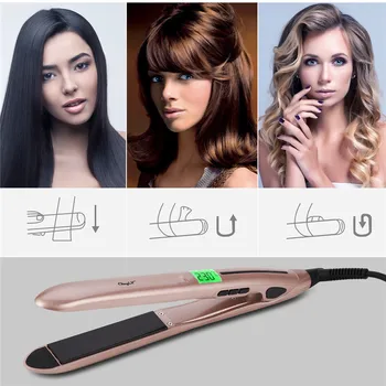 

2 in 1 Professional Hair Straightener Curler Flat Iron Negative Ion wand Straighting ionic Curling Iron Corrugation crimper 50