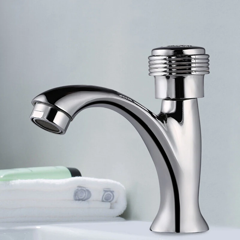 

Zinc Alloy Faucet Kitchen Sink Bathroom Basin Faucet Chrome Plated Single Cold Mixer Tap Single Hole Water Tap Bathroom Supplies