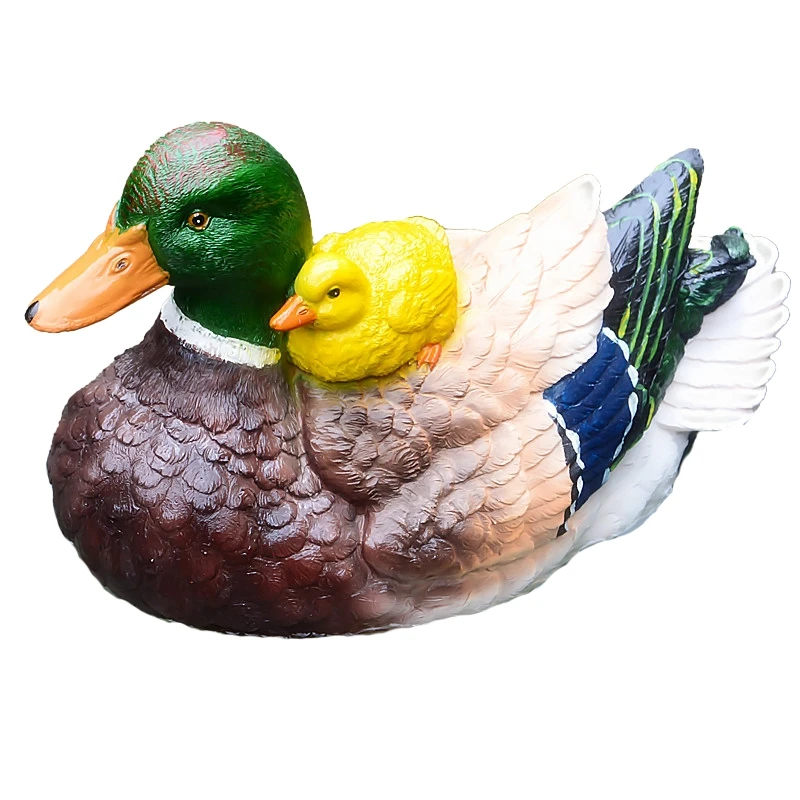 

BMBY-Garden Water Floating Duck Sculpture Animal Wild Duck Crafts Family Garden Pond Decoration Artificial Mother And Child Duck