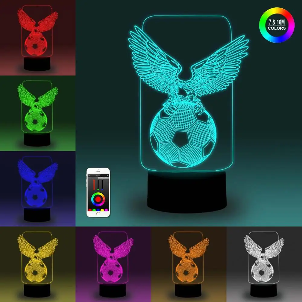 NiteApps 3D орел и футбол ночник настольная Иллюзия Украшение лампы подарок на день