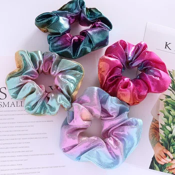 

Colorful Women Gradient Elastic Gun Hairbands Ponytail Holder Scrunchies Gradient Mermaid Hair Band Hair Accrssories 1pc