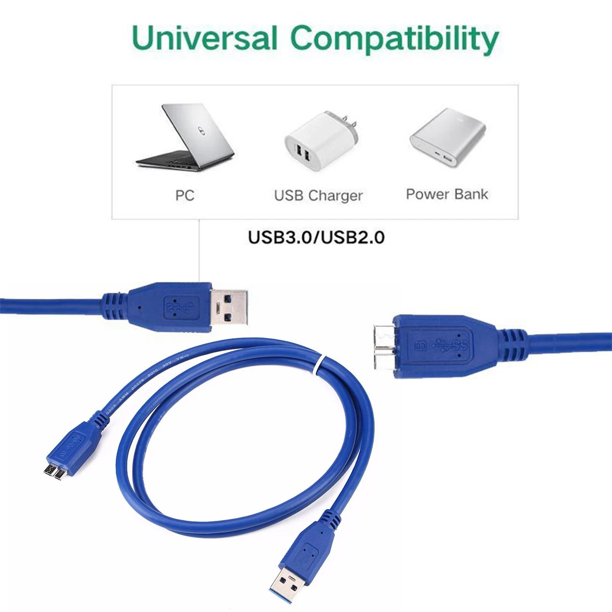 SOONHUA USB 3,0 type A-Micro B кабель 2 шт. USB 3,0-Micro B Кабель USB 3,0 высокоскоростные кабели синхронизации данных