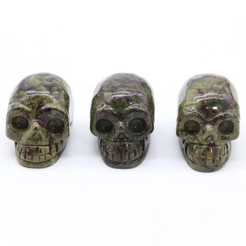 

Natural Dragon Blood Quartz Skull Crystal Gem Stone Skeleton Model Hand Carved Rock Jasper Specimen Healing Jewelry Home Decor