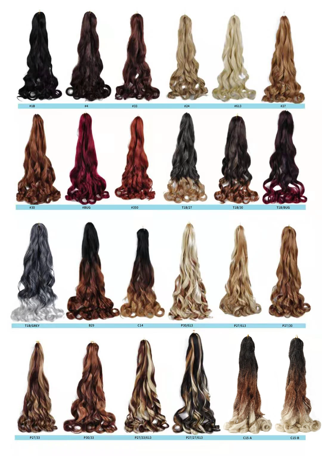 Synthetic 26 Inches Loose Wave Crochet Braids Hair Ombre Spiral Curls Pre Stretched Braiding Hair Extensions For Black Woman