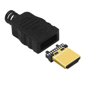 

100set Gold plating HDMI Male Plug with plastic Shell welded joint