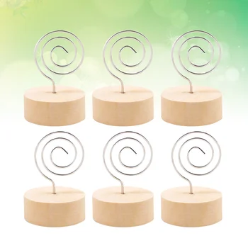 

10 Pcs Photo Clip Holders Creative Picture Stands Craft Ornaments Table Holders with Wooden Base for Home School Office