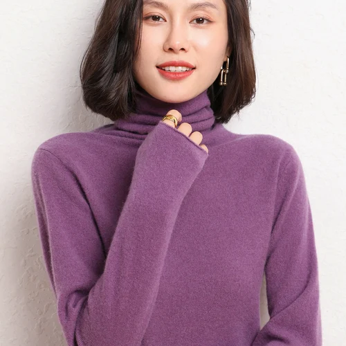 100% 순수 울 캐시미어 스웨터, 2022 년 가을/겨울 파일 칼라 풀오버, 한국 패션, 캐주얼 니트 탑스, 여성 긴팔 재킷 3