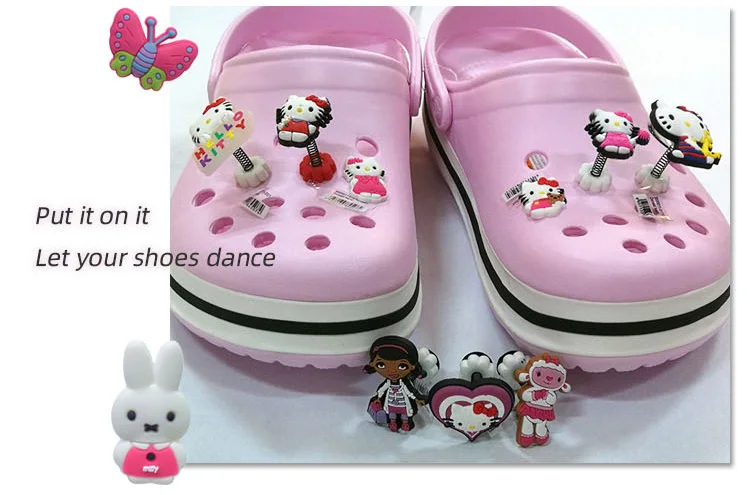 1pcs Mickey High Imitation Shoe Charms Cartoon Minnie Spring Croc Charms Standing Accessories Fit for Croc JIBZ Kids Gift