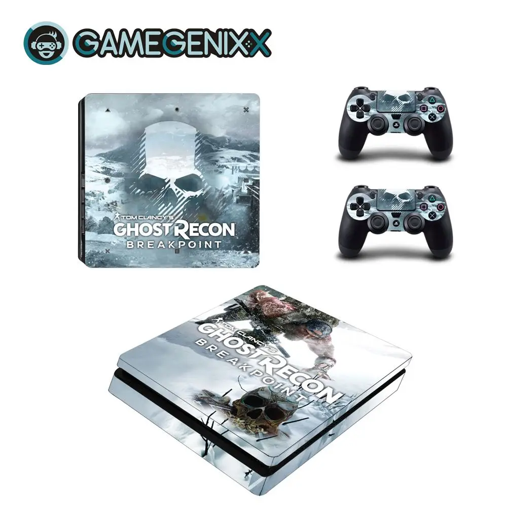 Защитная Наклейка на кожу GAMEGENIXX для PS4 Slim Console и 2 контроллера-Ghost Recon