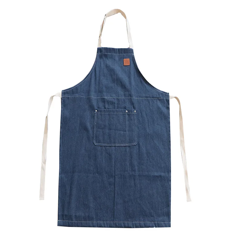 Boreal Europe style cowboy kitchen apron with thick neck hung men and women work clothes can be adjusted