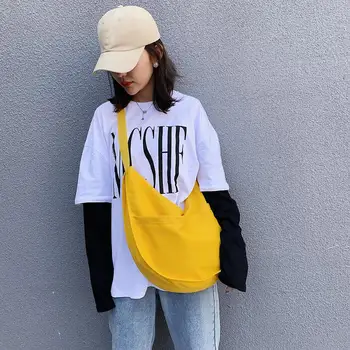 

Hot Sale Handbags Delicate Design Solid Casual Canvas Handbag Women Large Capacity Pure Color Messenger Shoulder Bags