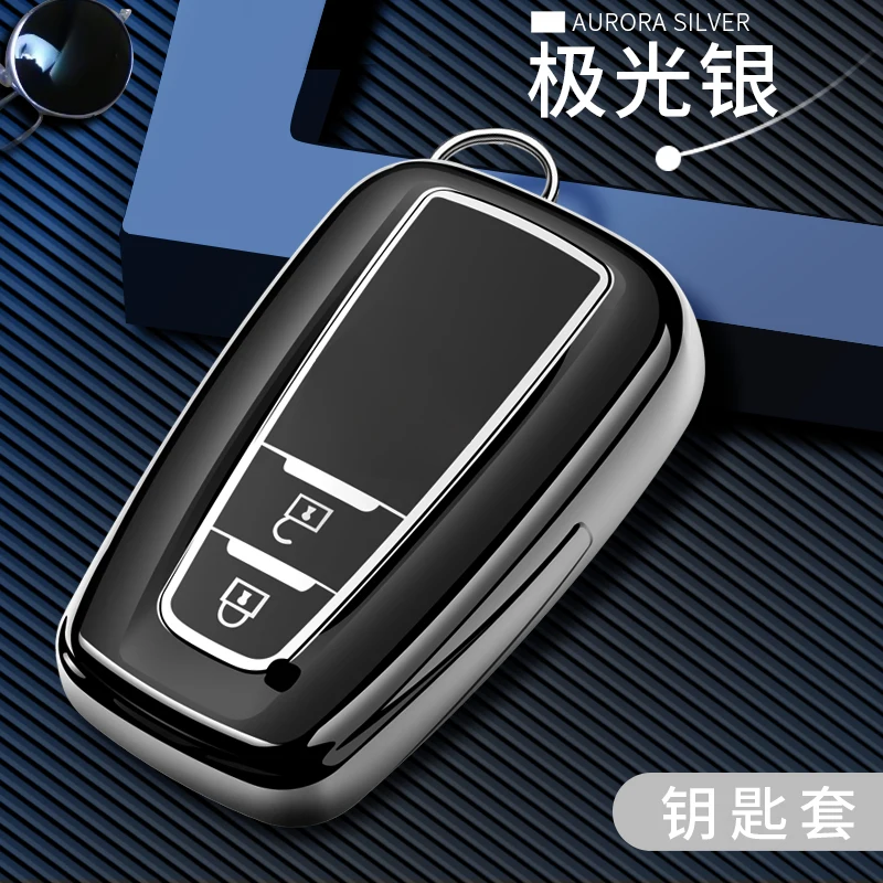 2 button TPU высокого качества+ ABS чехол для ключа автомобиля для Toyota Camry Mark X RAV-4 PRADO COROLLA HIGHLANDER 2 3 кнопки дистанционного ключа - Название цвета: 2 button