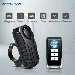 Anti-theft Bicycle Alarm 113dB Vibration Sound Remote Control Waterproof Alarm With Fixed Clip Motorcycle Bicycle Safety System