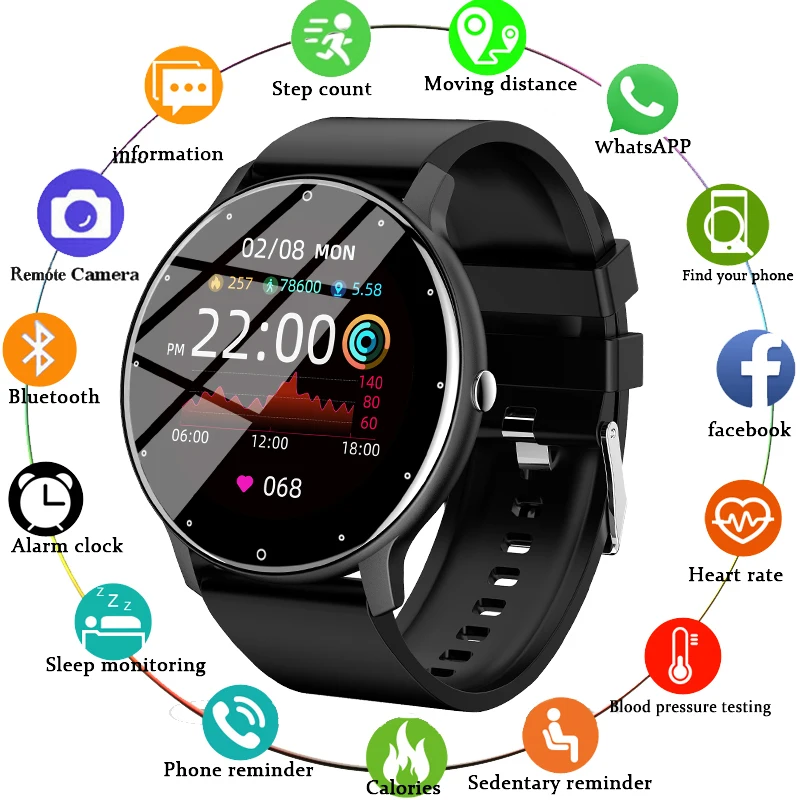 

LIGE 2022 New Smart Watches Men Heart Rate Sport Multifunction Waterproof Full Touch Screen Smartwatch Man Women For Android iOS