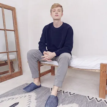 

Hot Sale 2020 Winter New Men's Pajamas Set Thick Plus Velvet Sleepwear Pants Solid Loose Casual Male Homewear Long Sleeve Pajama