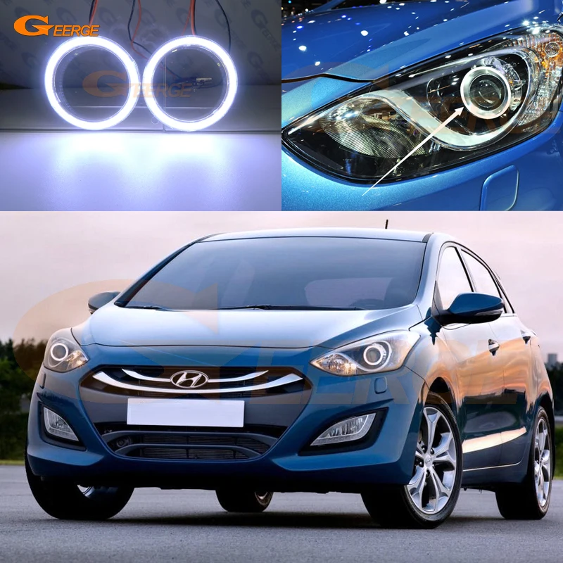 

Excellent COB led angel eyes kit halo rings Ultra bright For HYUNDAI I30 GD 2011 2012 2013 2014 2015 2016 projector headlight