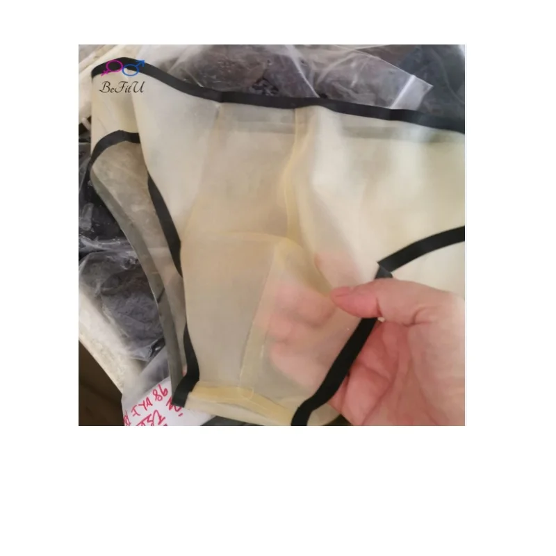 New hot sexy tight man latex Thong G-strings Shorts Briefs with strips