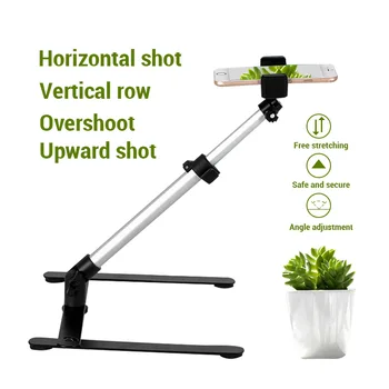 

Adjustable Photography Mobile phone Holder Stand Desk high angle Shot bracket Monopod With Phone Clip For Photo/Video Shooting