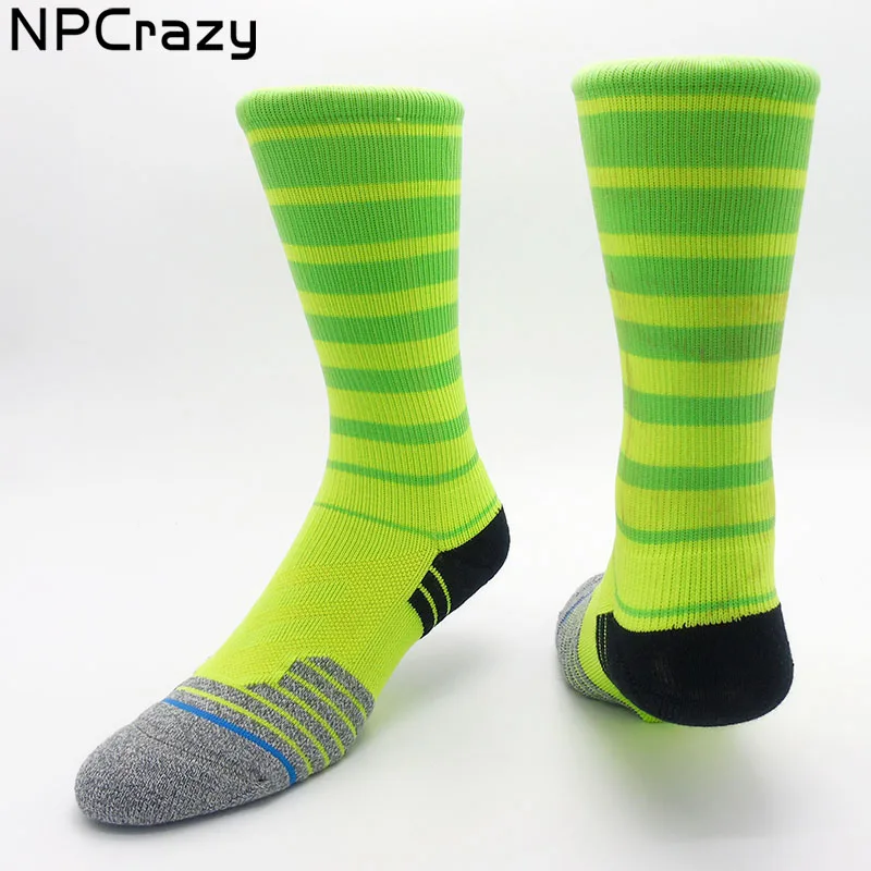 

Socks Men Running Sock Quick Drying Nylon Compression Socks Towel Bottom Ankle Protect Sock Harajuku Striped Outdoor Sport Sox