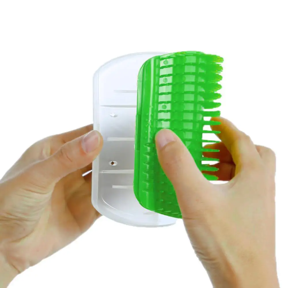 Pet Comb Cat Brush Corner Cat Massage Self Groomer Tickling Comb Brush Catnip Rubs Hair Removal Pet Grooming Cleaning Supplies