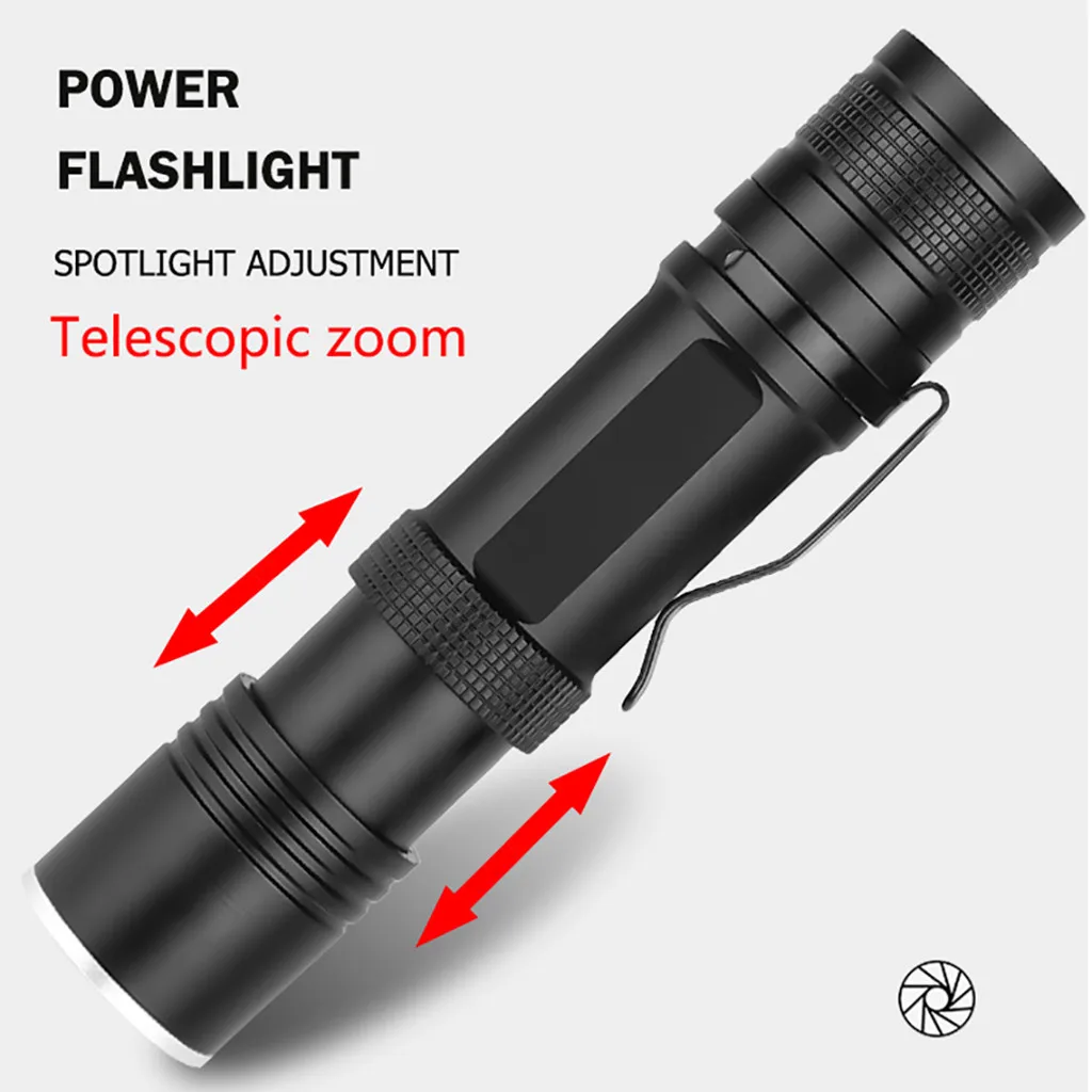 Outdoor Hiking Lantern Mini Flashlight USB LED Torch Use 18650/26650 Battery Bright Lamp XHP50 Flashlight Zoomable LED Lamp