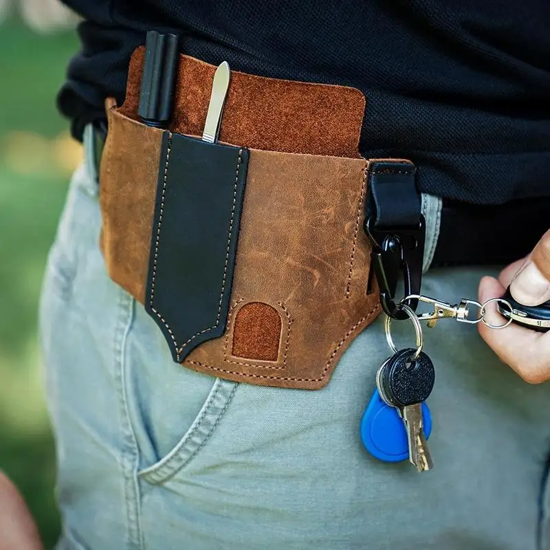 lossomly Leather Multitool Sheath EDC Pocket Organiser Pouch EDC Belt