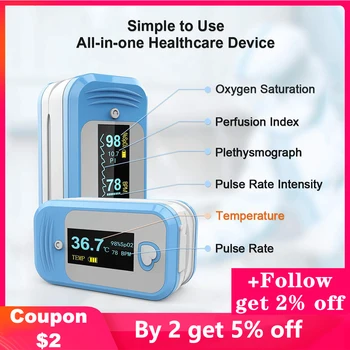 

Sleep monitoring data analysis Pulse Oximeter Temperature Oxygen Saturation Monitor OLED Alarm Function Spo2