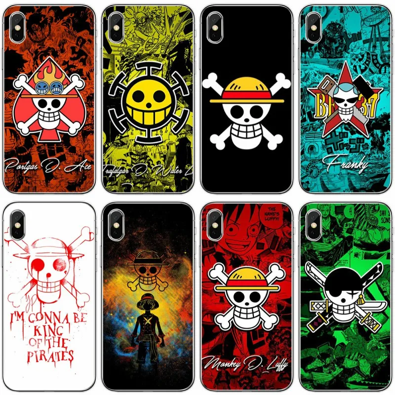 Мягкий силиконовый чехол для телефона с логотипом пиратского аниме iPhone 6 6plus 7 8plus 5