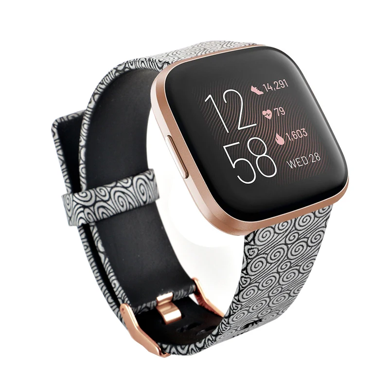 Для fitbit versa 2 ремешок с принтом стильный модный ремешок для часов большой маленький Печатный ремешок для fitbit versa lite/versa ремешок 8 цветов