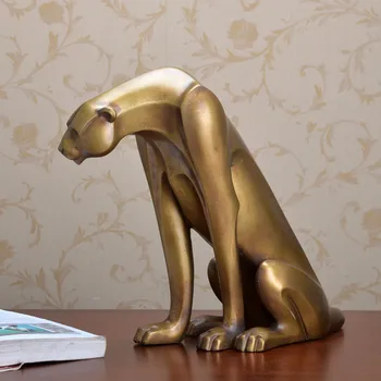 

Sales Retro Geometric Panther Statues Abstract Wildlife Mountain Leopard Animals Figurine Resin Art&craft Home Decoration R688