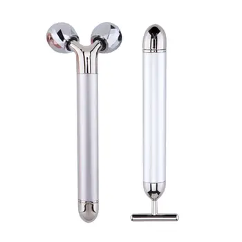 

2pcs Face Massager 3D Roller Electric Depuffer Energy Beauty Bar Skin Care new