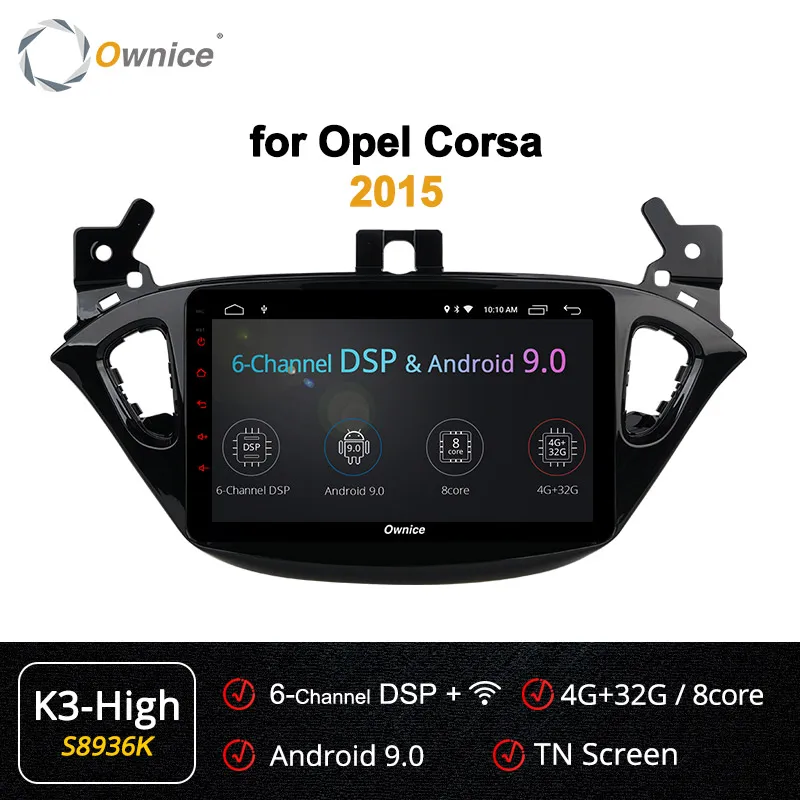 Ownice K3 K5 K6 Восьмиядерный 32 ГБ Android 9,0 автомобильный DVD мультимедийный плеер Радио стерео для Opel Corsa 4G LTE 360 панорама DSP - Цвет: S8936 K3-High