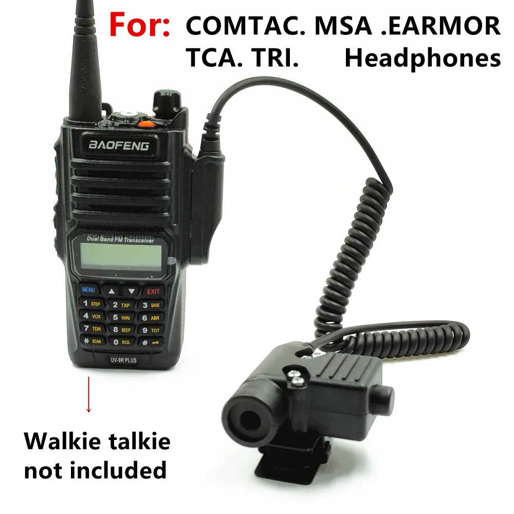 Tactical U94 PTT Headset Accessory PTT For COMTAC MSA EARMOR TCA TRI Headphones for BAOFENG  UV-XR A58 UV9R UV-9R Plus Radio