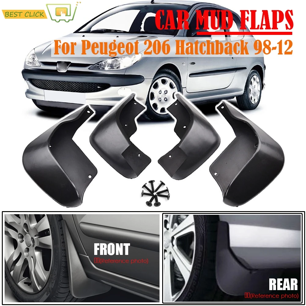 4 шт. передние и задние щитки от грязи для Peugeot 206 1998 2012|Грязезащита| |