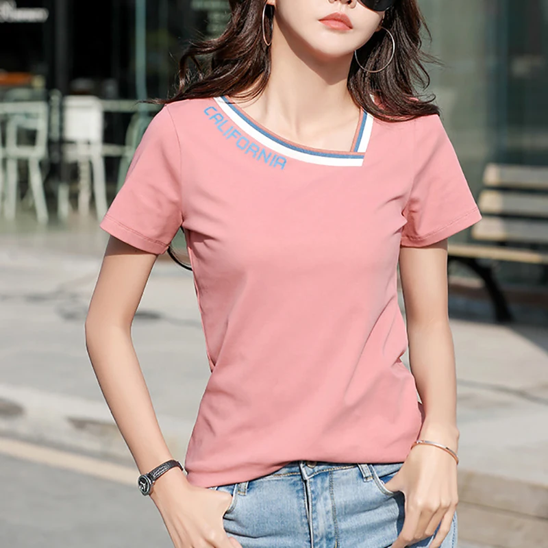 Shintimes Poleras Mujer De Moda 2020 футболка женская с коротким рукавом и v образным вырезом Vogue