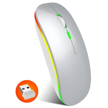 

Laptop Wireless Mouse Colorful Lighting Notebook Ultra Thin For Intelligent Portable 2.4GHz Desktop PC Gaming Rechargeable