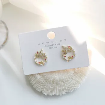 

2020 New Style 925 Silver Starfish Shell Micro Zircon Elegant Fashion Sense Ear Stud Earrings GIRL'S Earrings