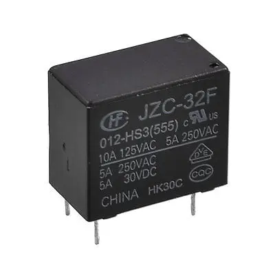 

Black Rectangle Case 12V DC SPST NO Relay JZC-32F 012-HS3