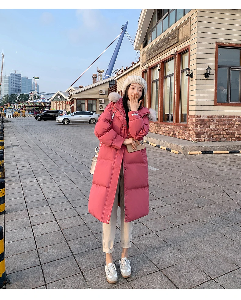 New winter jacket women's warm hooded long down down cotton jacket parka coat women Korean casual loose elegant winter jacket