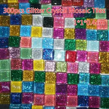 300 шт блестящая Хрустальная мозаичная плитка цветная квадратная мозаичная плитка с мерцающим порошком 1*1*0,4 см поставщик художественных материалов для рукоделия