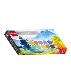 2021 New Bright Color, High Opacity, Professional Art Student Painting 12 Color Solid Watercolor Paint  Art Supplies for Artist