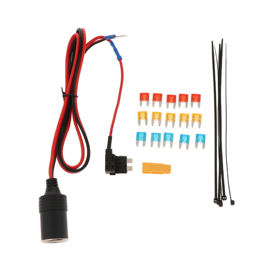 DC12V машинная Зажигалка для сигарет розетка с внутренней резьбой кабель 5/10/15A держатель предохранителя Малый жидкость для снятия