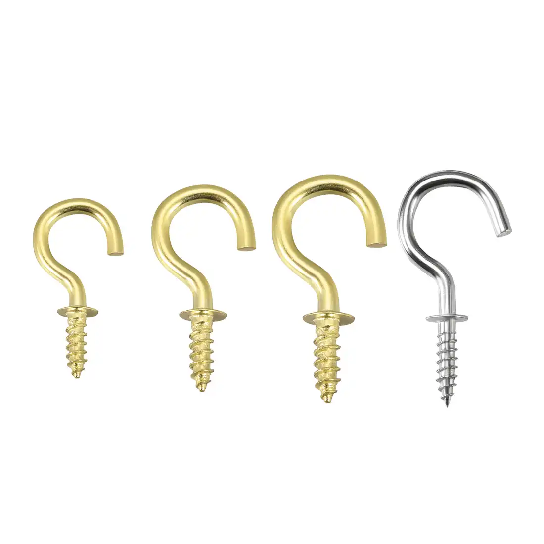 uxcell 20 50pc Screw Eye Hooks 2inch 3inch Self Tapping Screw in Hanger