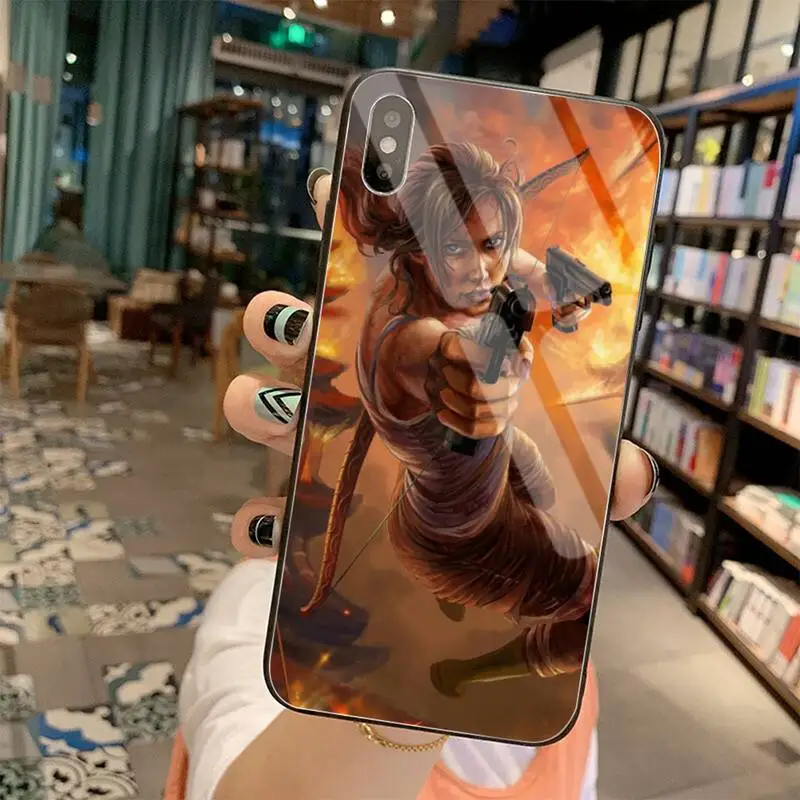 CUTEWANAN Lara Croft Tomb Raider TPU Soft Phone Case Tempered Glass For iPhone 11 Pro XR XS MAX 8 X 7 6S 6 Plus SE 2020 case leather phone cases